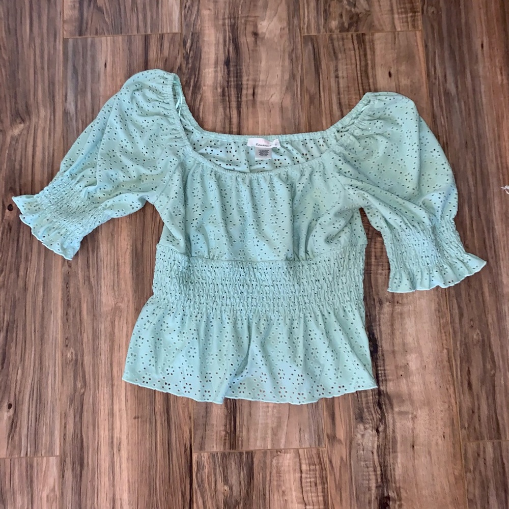 **NWOT** Green Babydoll Top